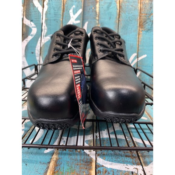 NWT MENS SLIPGRIPS STEEL TOE SLIP-RESISTANT OXFORD PROFESSIONAL SHOES - Picture 11 of 11